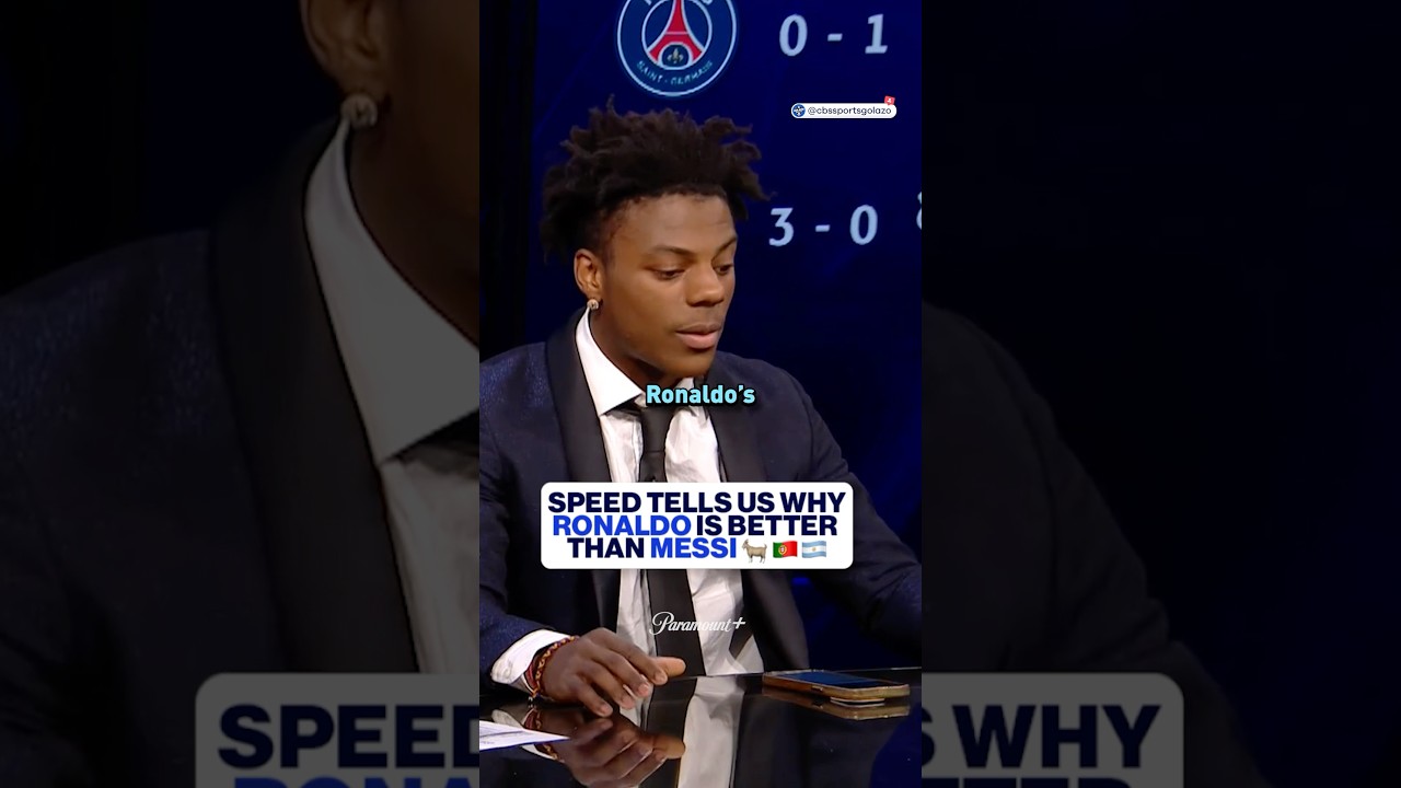 IShowSpeed says why Ronaldo is better than Messi 👀🐐 UCL Today | CBS Sports Golazo