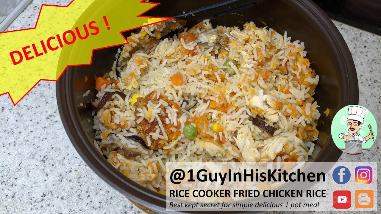 Fried Chicken Rice Cooker 1-Pot Chicken Rice