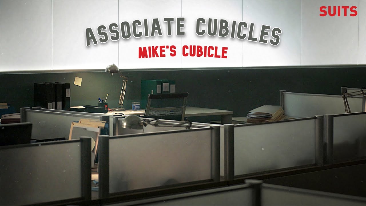 Mike's cubicle 📋 Suits 📑 | Keyboard, pages, writing