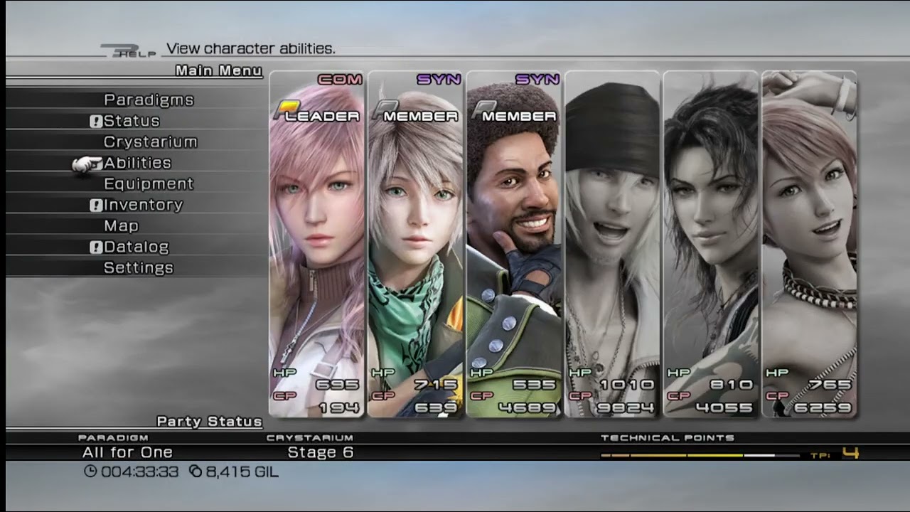 FF13 Hope% Bridges Menu