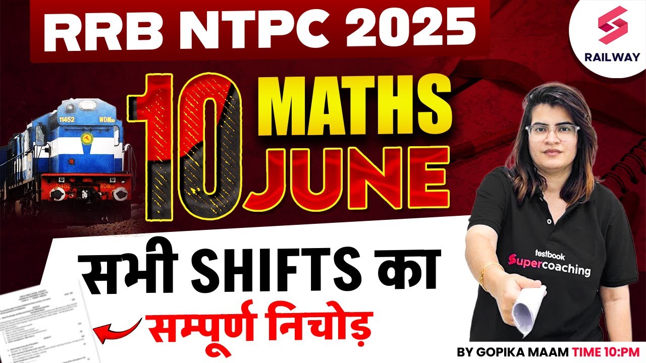RRB NTPC 2025 Maths | Full Analysis of 10 June All Shifts | Most Expected Questions by Gopika Ma'am