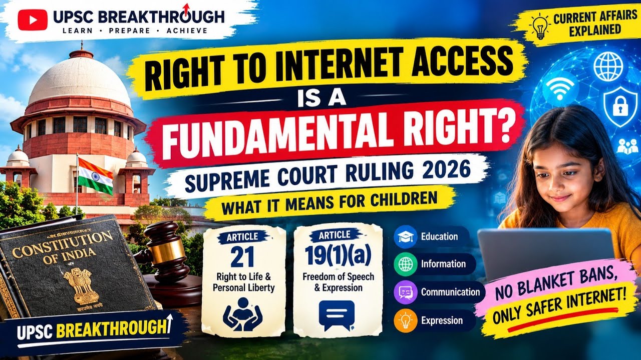 Right to Internet Access: Supreme Court2026 Explained Fundamental RightsUPSCCurrentAffairs#pib#mygov