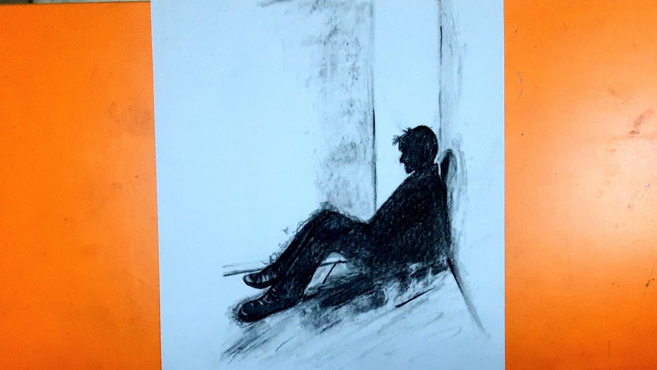 Learn how to draw चित्र potraite with charcoal pencil #trending #charcoaldrawing #drawingideas 