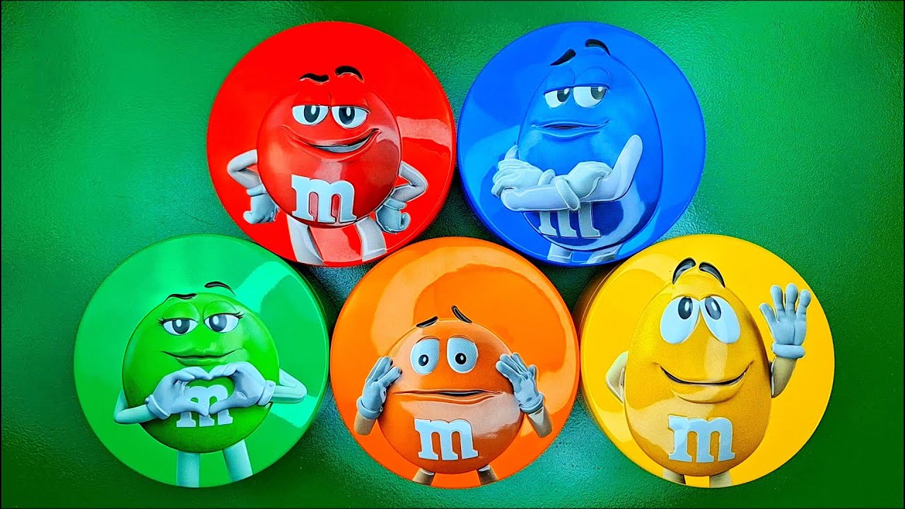 Minutes Satisfying with Rainbow M&M'S Candy Unpacking From Glossy Containers ASMR Beads Surprise