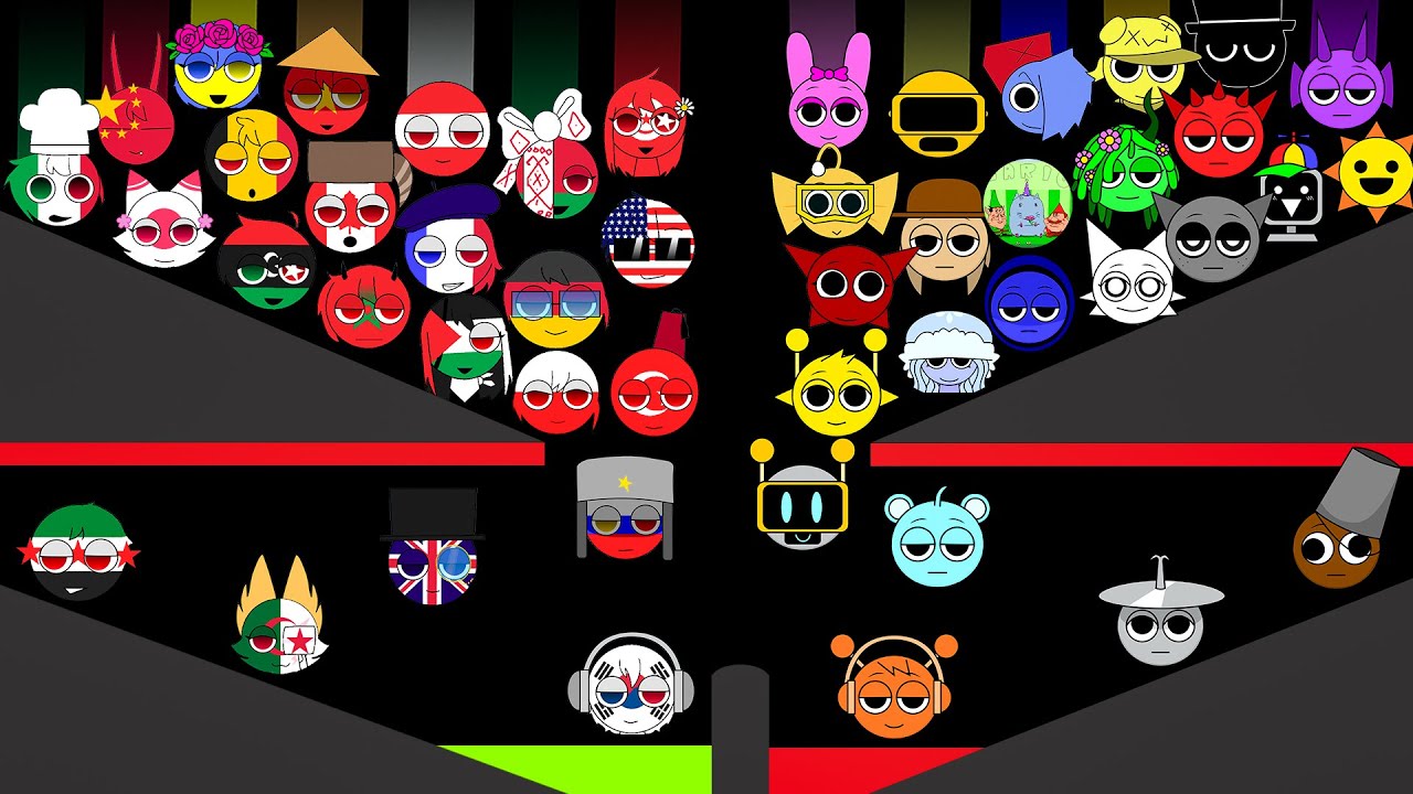 Sprunki Retake vs Sprunki Countries Marble Race Tournament In Algodoo — Who Will Win?