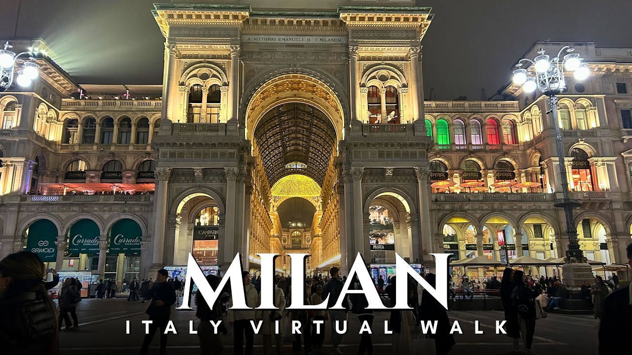 Milan, Italy 🇮🇹 | Evening Walking Tour from Cordusio to Duomo Square • 4K UHD