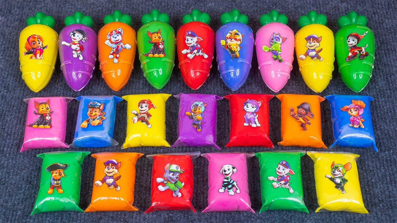 Paw Patrol Slime Party! Clay and Slime with Skye, Chase, Marshall & Friends! ASMR Satisfying