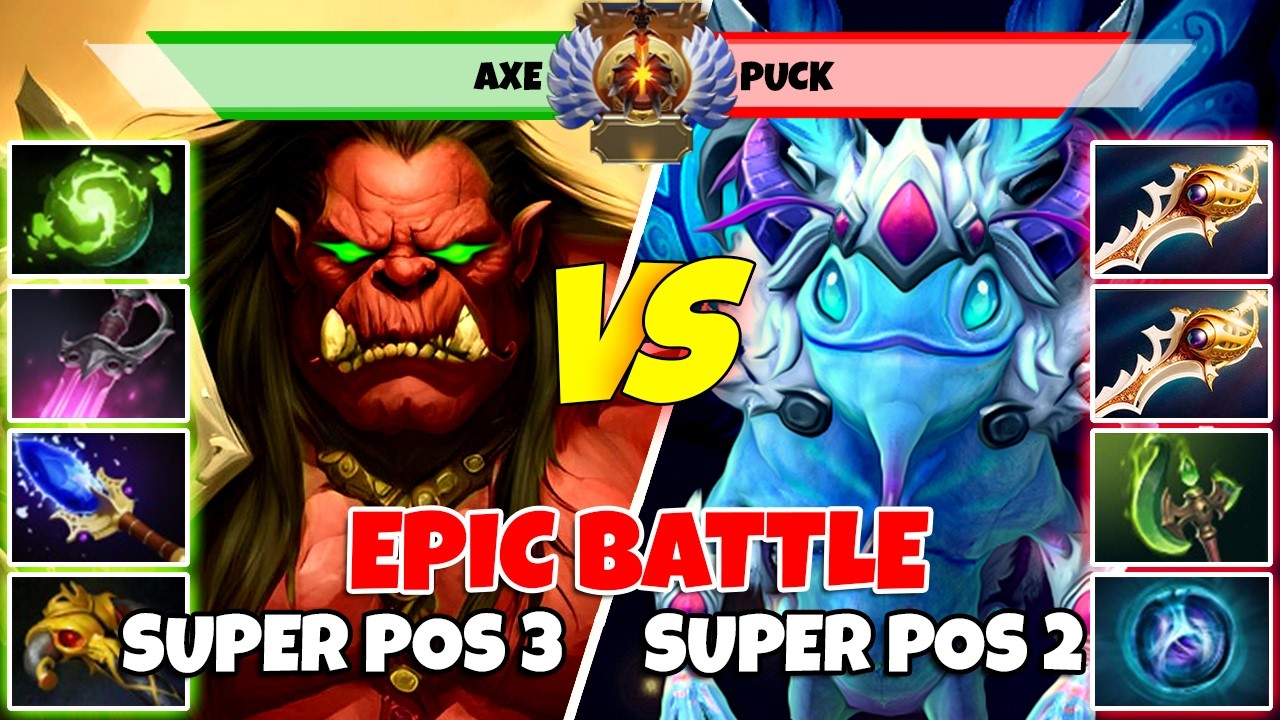 AXE (офф) против PUCK (мид) - Эпическая битва игроков Dota 2 в ранге «Бессмертный» - Z Dota 2