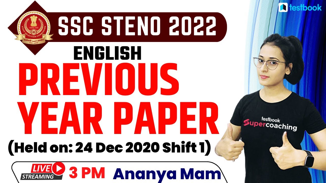 SSC Steno English Previous Year Paper  (Held on: 24 Dec 2020 Shift 1) | SSC English By Ananya Ma'am