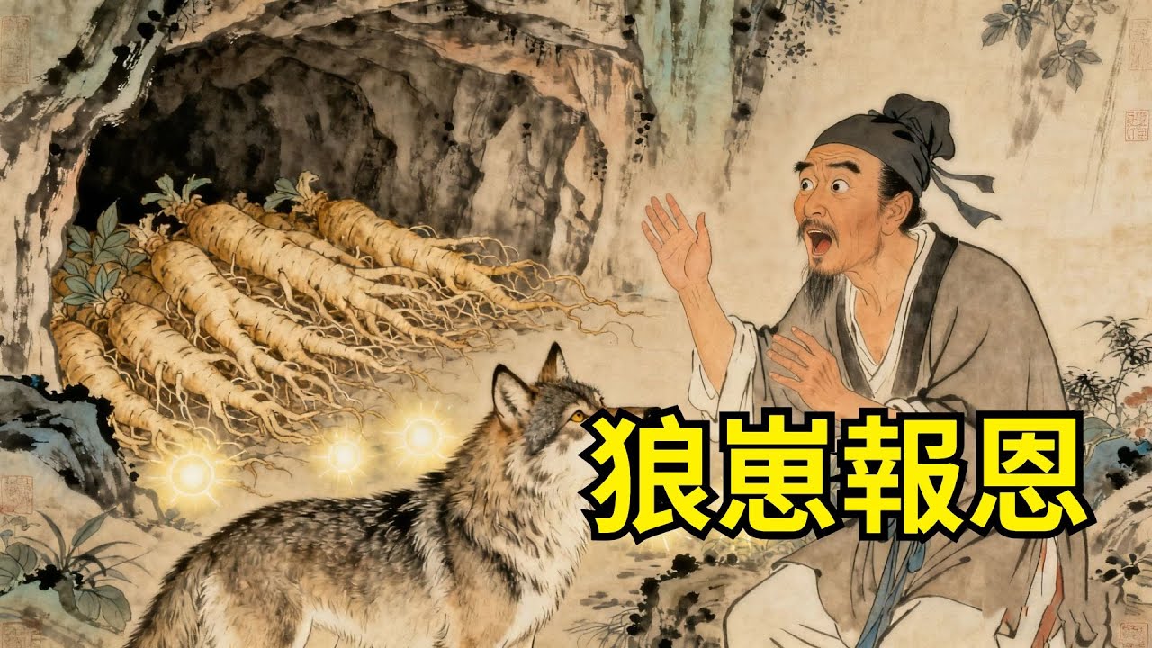 盲眼樵夫見狼崽被獵夾困住，忍痛滴血救活，還抱回家養傷。數日後狼崽引他至深山秘洞，洞中竟堆滿百年人參，樵夫吃下竟治好天生盲眼，長出“天眼”【心事郵局】#民間故事#傳統故事#故事頻道#聽書#睡前故事#情感