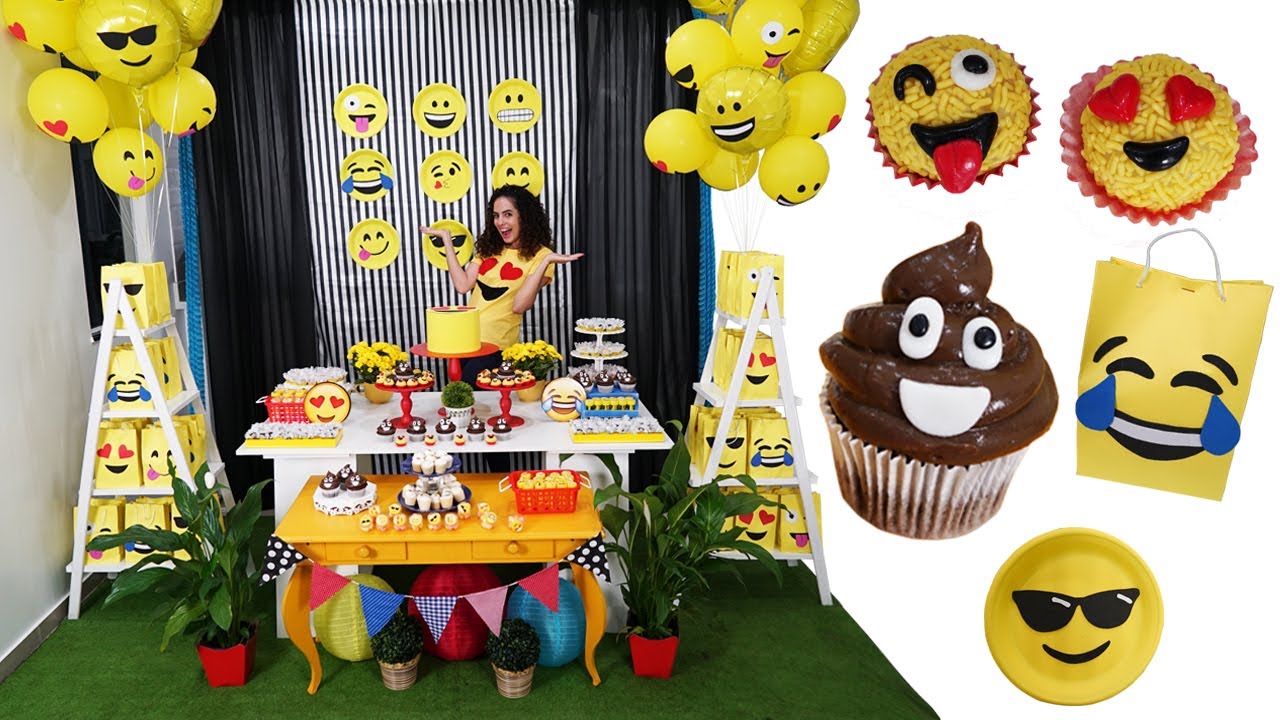 DIY FESTA DE ANIVERSÁRIO EMOJI GASTANDO POUCO | Paula Stephânia