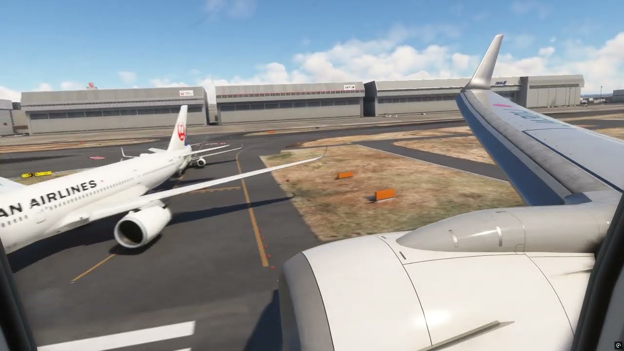 東京国際空港R34Lランディング（機窓から）
