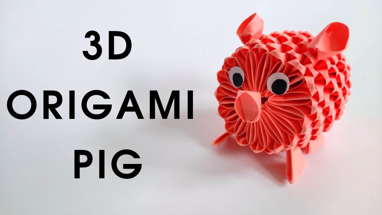 3D Origami PIG | How to make a modular origami pig