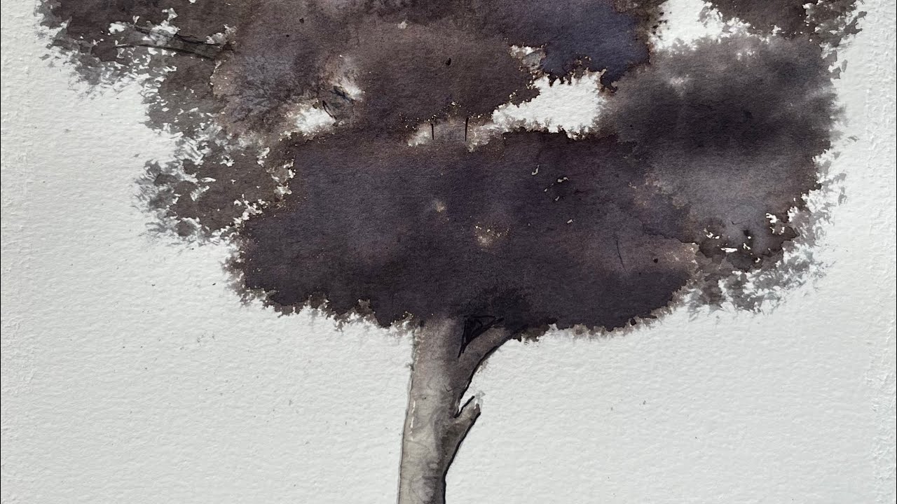 Tree painting in ink