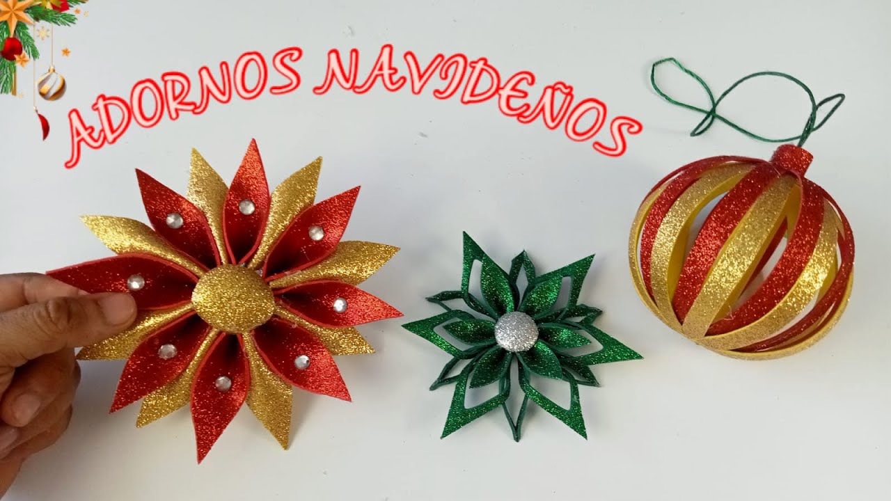 Adornos de Decoración Navideña con Goma Eva Foami 🎄Ideas de Manualidades Navideñas