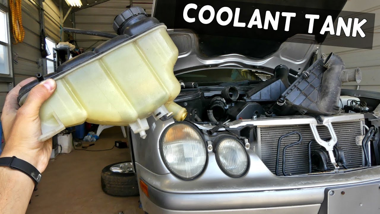 HOW TO REMOVE AND REPLACE COOLANT OVERFLOW BOTTLE RESERVOIR TANK ON MERCEDES W208 W202