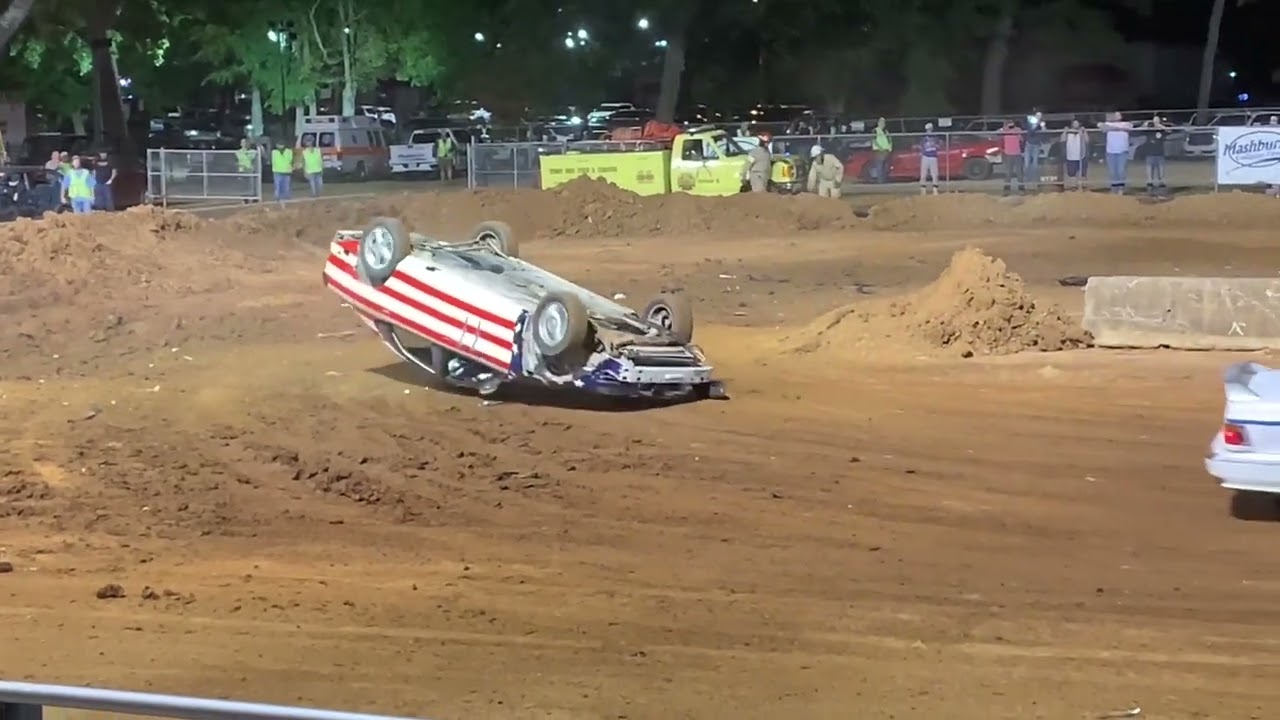 Junk Car Jump & Run at the country fair demolition derby race