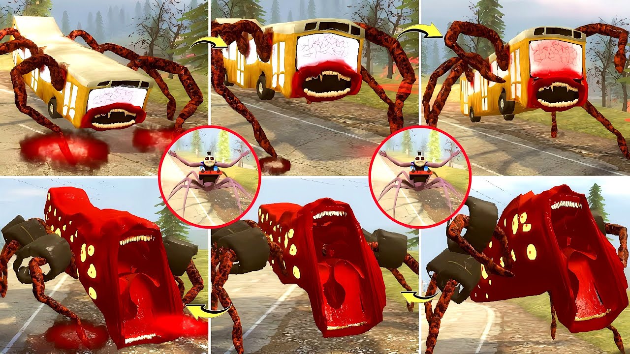 New Train Eater Vs Real Life - All Eat Monsters in Game | Old & New Evolution Of Bus Eater (GMod)