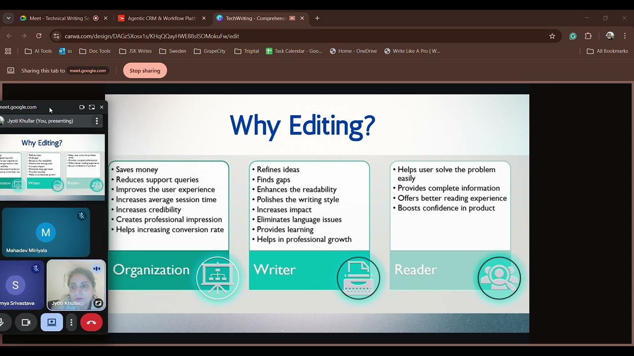 Technical Writing Session - 21 (Editing with exercise)