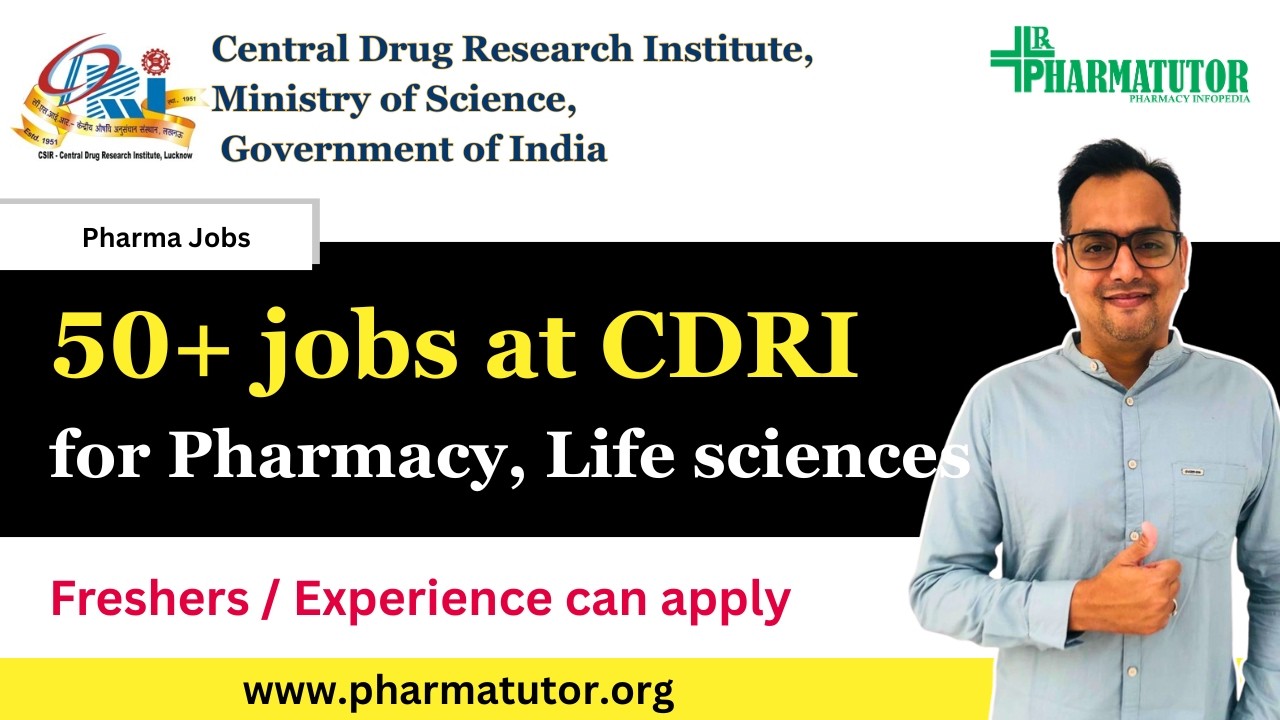 50+ jobs for Pharma Pharma, Chemistry, Life Sciences at CDRI