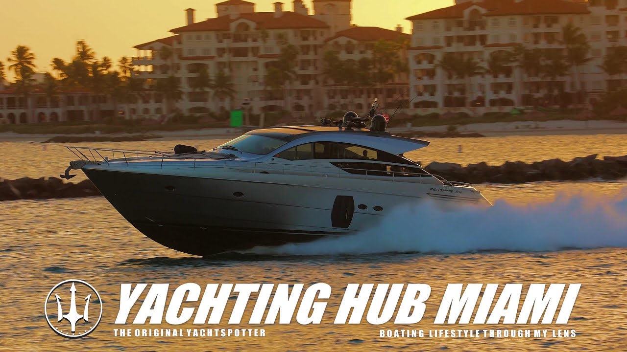 EXPLOSIVE EXIT IN MIAMI BEACH | PERSHING AND OTHERS!! | YACHTSPOTTER | YACHTING HUB MIAMI