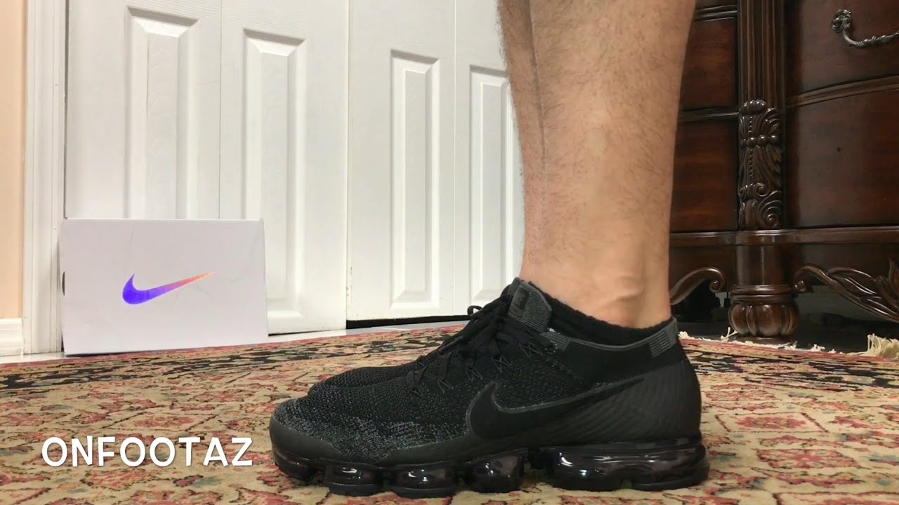 Nike Air VaporMax Triple Black On Foot