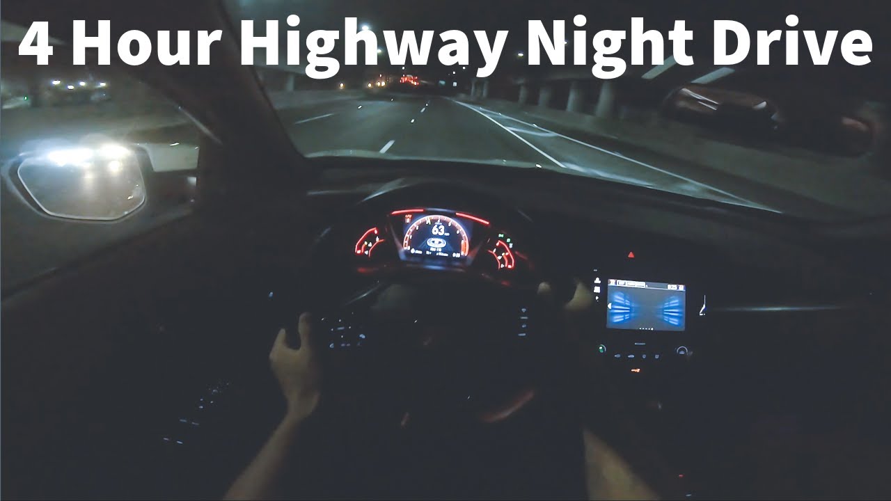 4 Hour Version of Highway Night Drive #2 for Sleep, ASMR, Relaxing, Studying