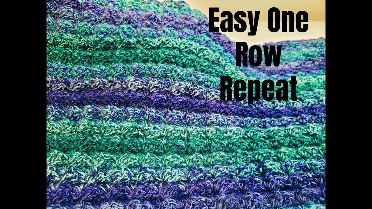 Easy Textured One Row Repeat - Interlocking Shells Crochet Blanket 
