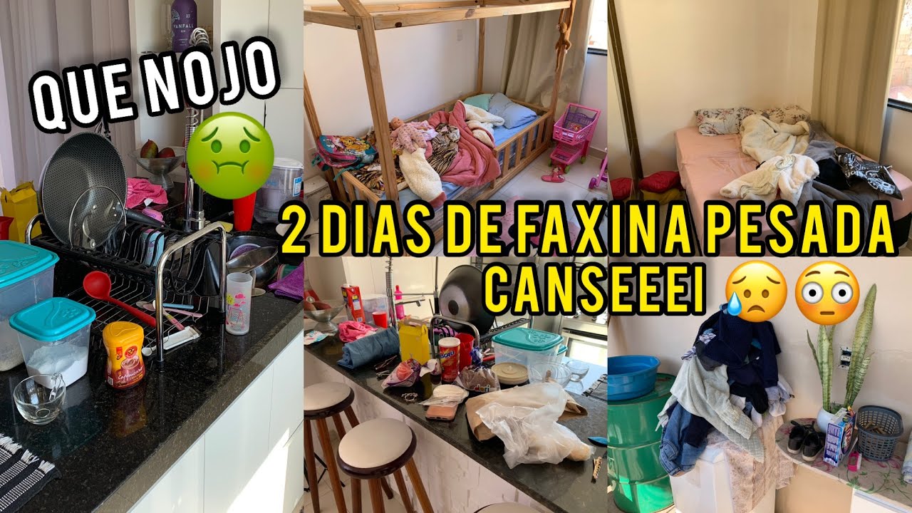 CANSEI !! FAXINA NA CASA TODA | 2 DIAS LIMPANDO  ! Fiquei até a noite 🥵