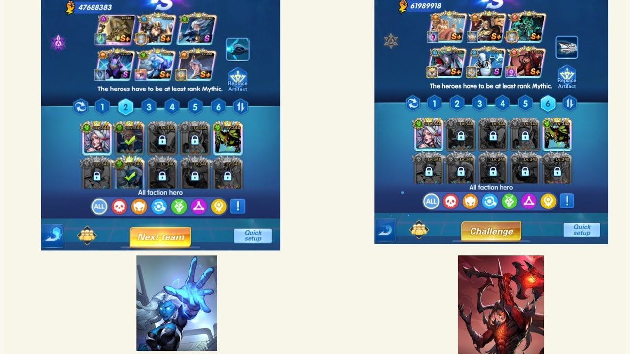 Epic heroes “Update 2 rs lineup against Fw chapter”