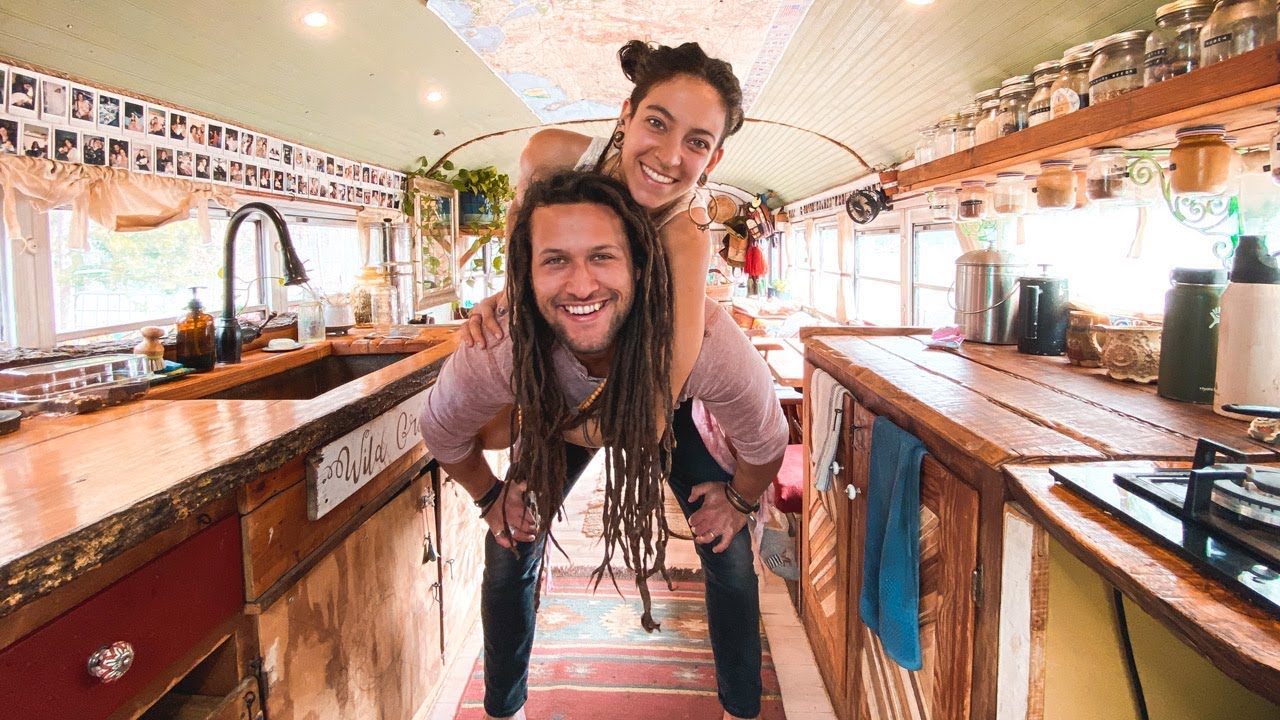 Tiny Home Bus Tour after 2 Year of living in our Skoolie