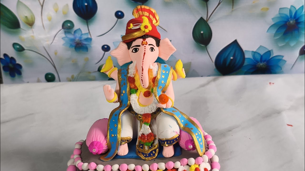 DIY Ganesh Idol with Air Dry Clay | Easy Clay Ganpati Making Tutorial #airdryclay #clayart #video