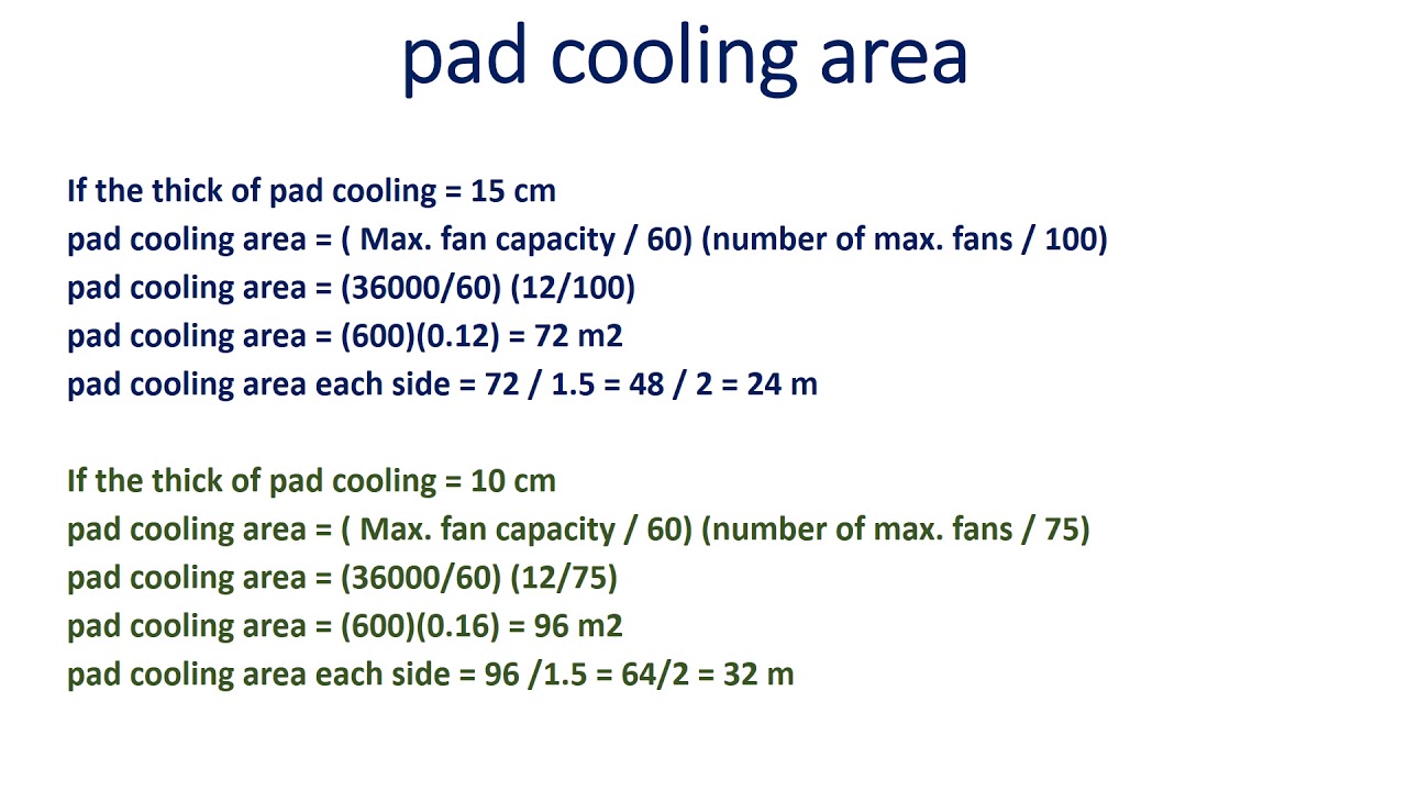 كيفية حساب فتحات التهوية  لقطات داجنة magdi afifi how to calculte the pad cooling area and inlets