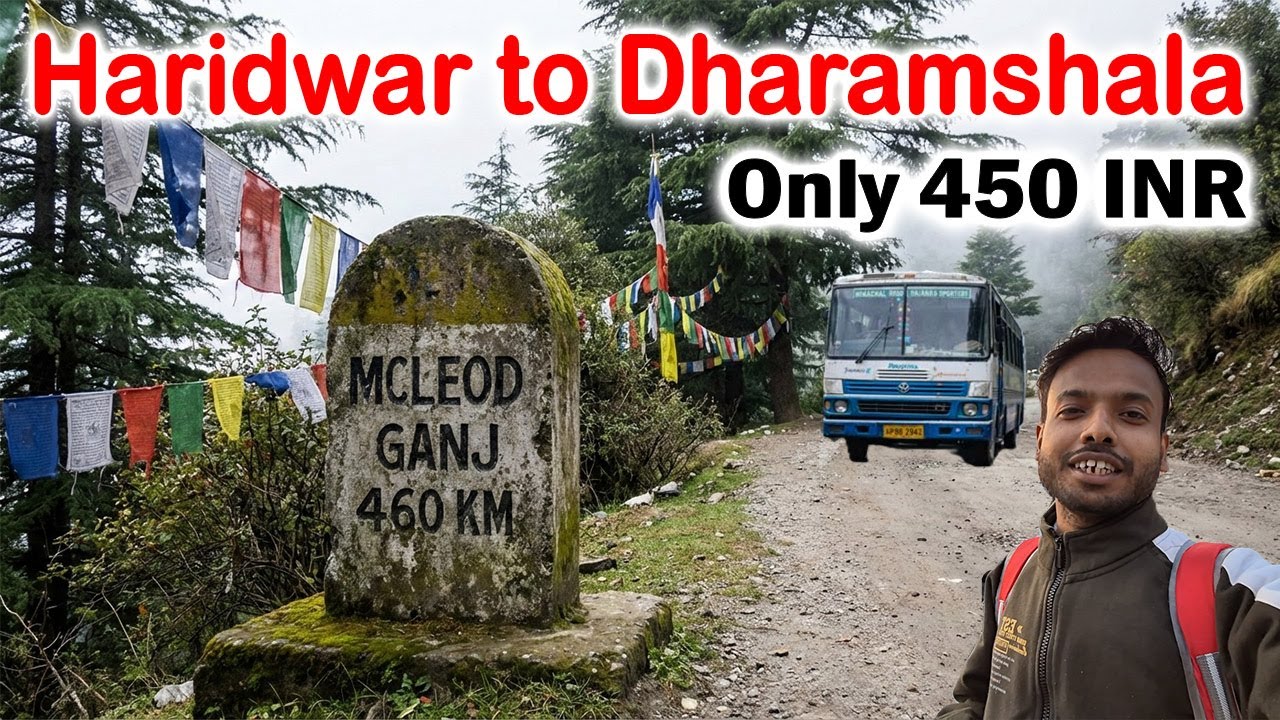 Haridwar to Dharamshala by Bus सिर्फ 450 रुपये में  😱 | McLeod Ganj near Dharamshala