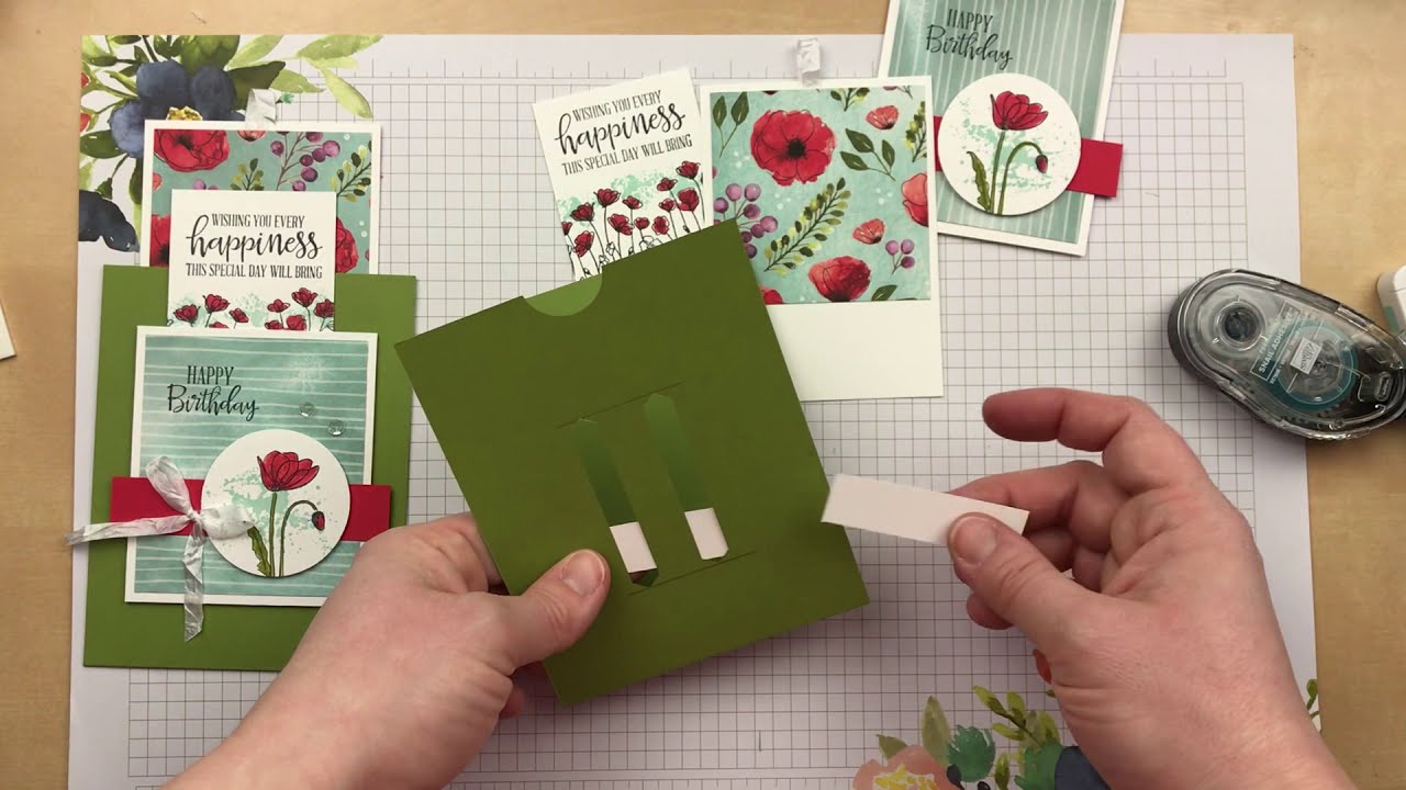 Double Slider Card Tutorial with Stampin' Up! Painted Poppies