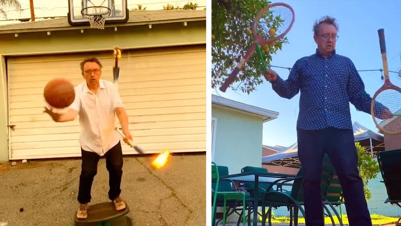 Juggler Performs Amazing Tricks With Props