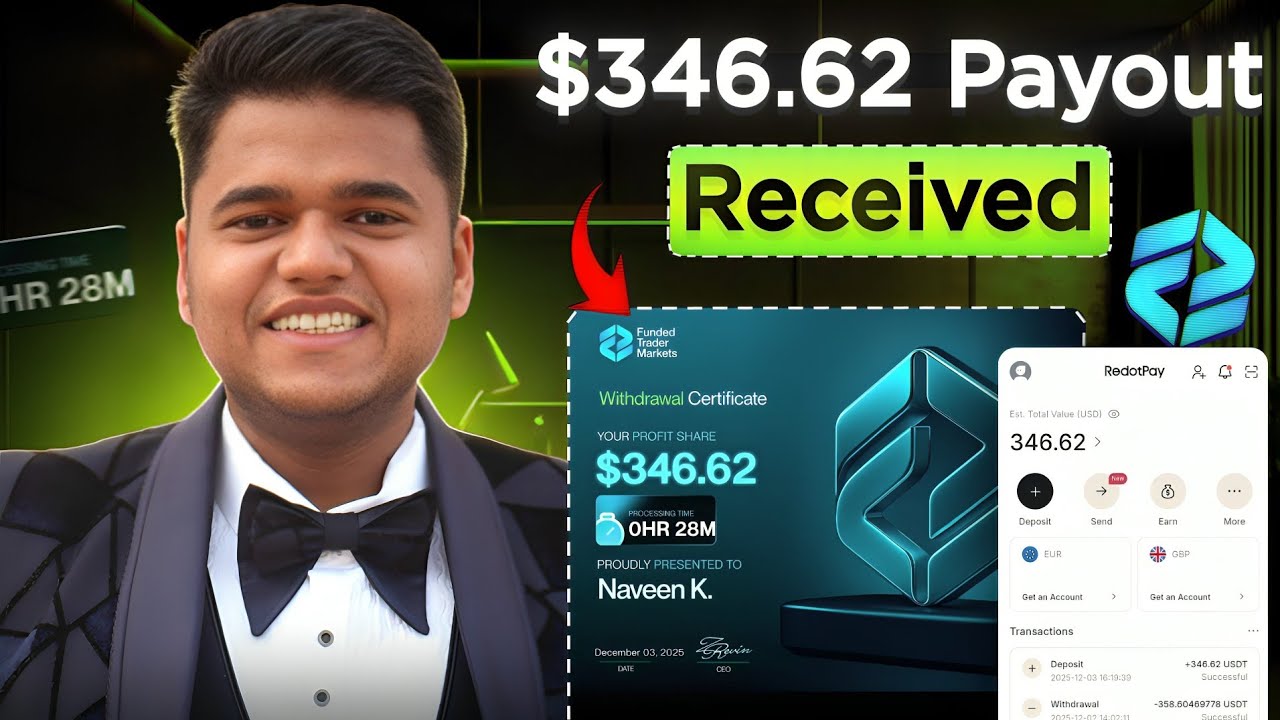 Payout from my instant account into crypto wallet | Funded trader market