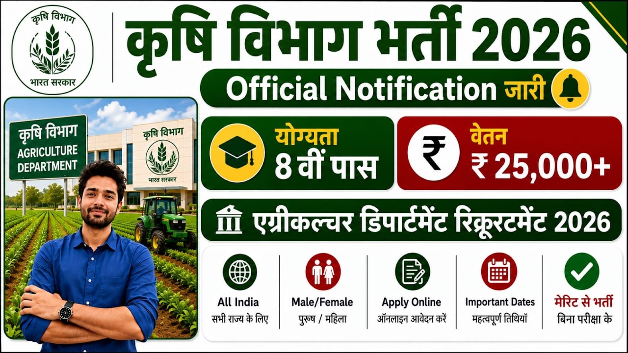 Krishi Vibhag Bharti 2026, Agriculture vibhag, new vacancy 2026, ADO Recruitment 2026, कृषि विभाग