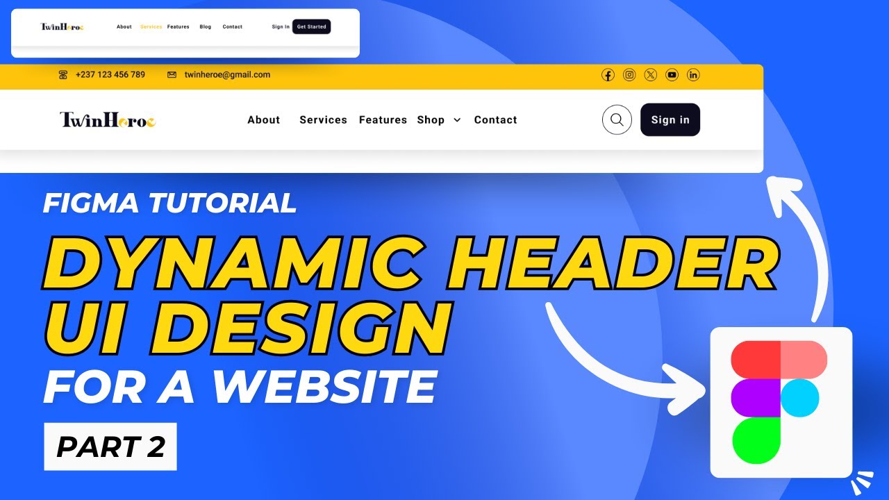 How to create a dynamic header for a website or web app UX project using figma - Part two