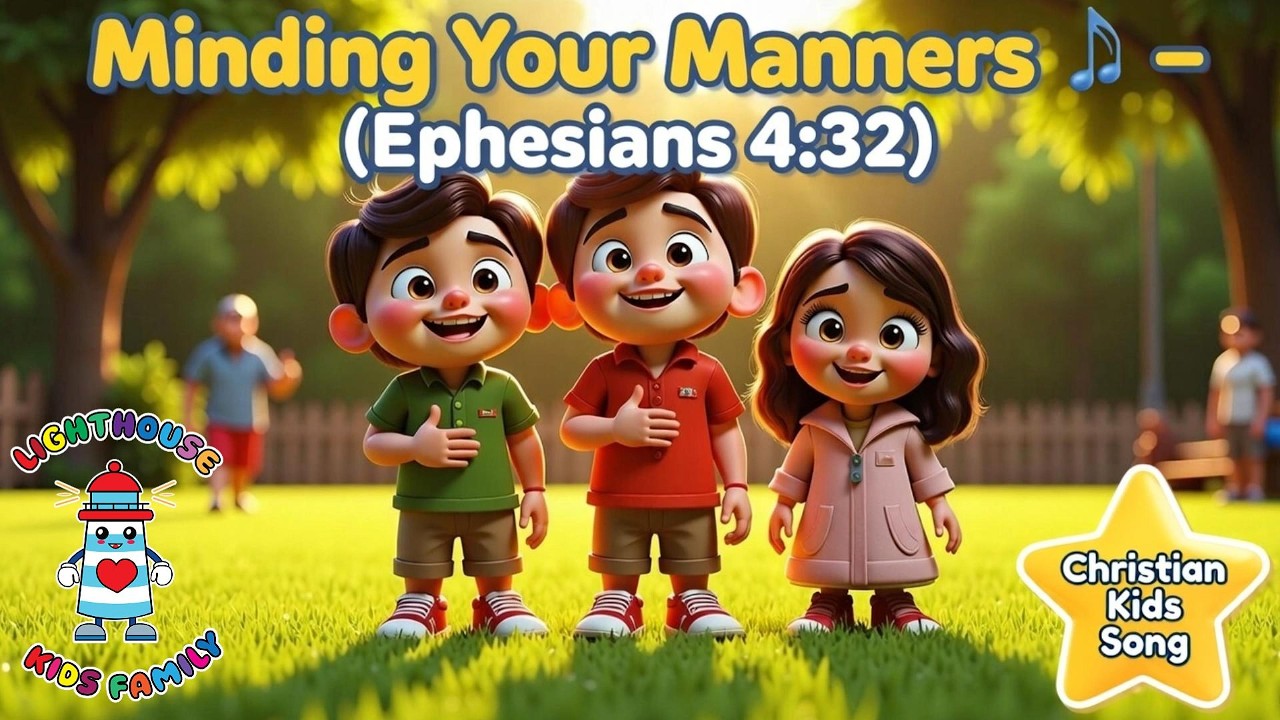 Minding Your Manners | Kids Christian Song with Moving Lyrics | Lighthouse Kids Family
