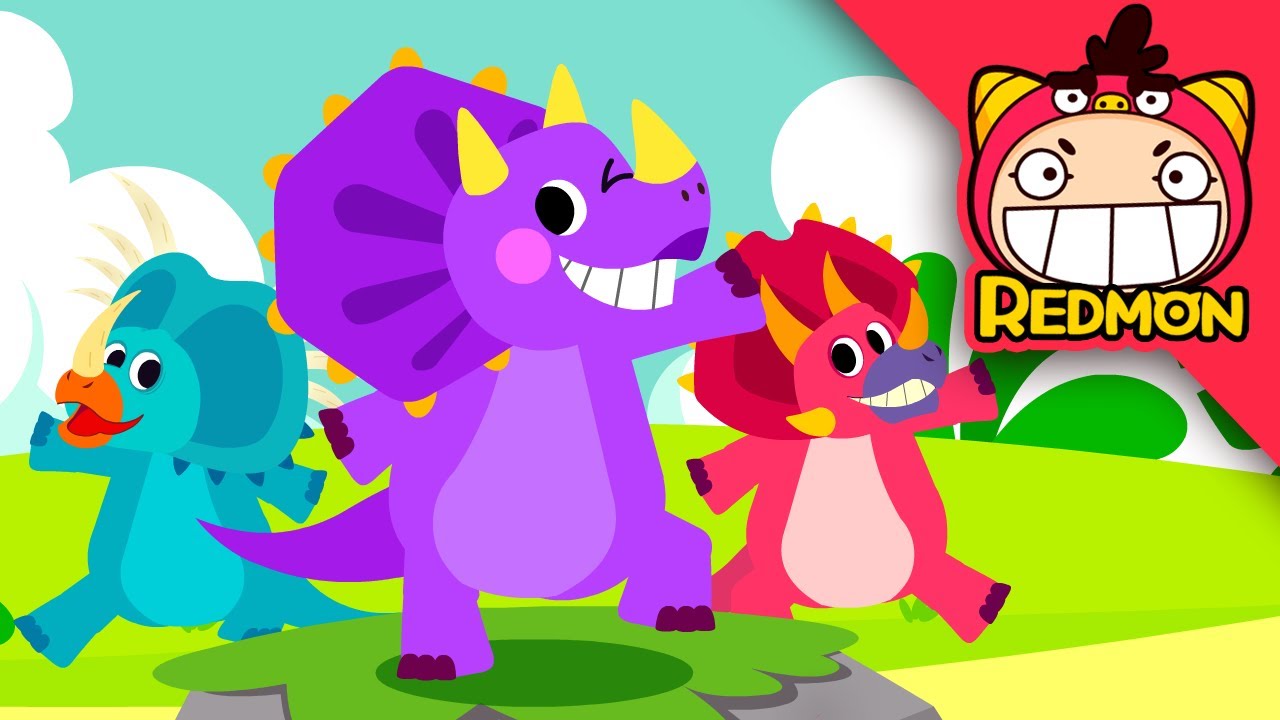 Horned Dino Song | Dinosaur songs | Nursery Rhymes | REDMON