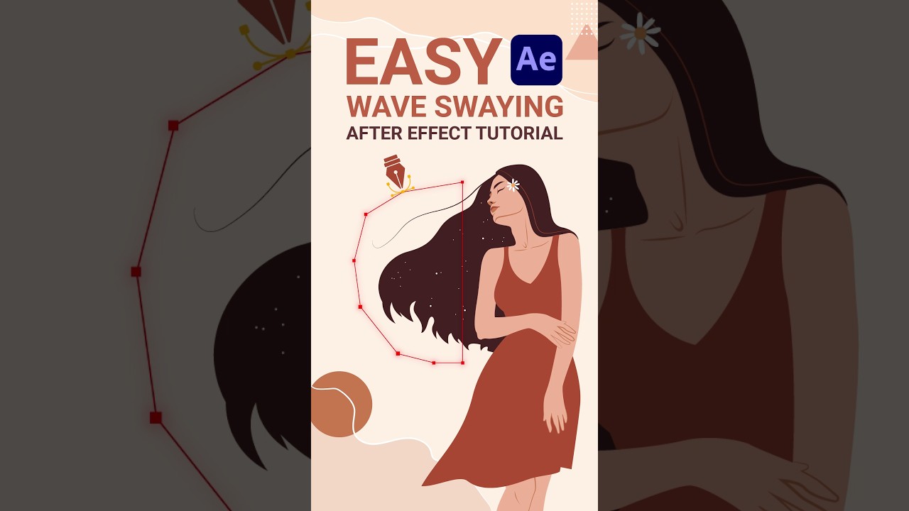 Easy Swaying Wave hair | After Effects |After Effects Tutorial #tutorial #aftereffects #illustrator