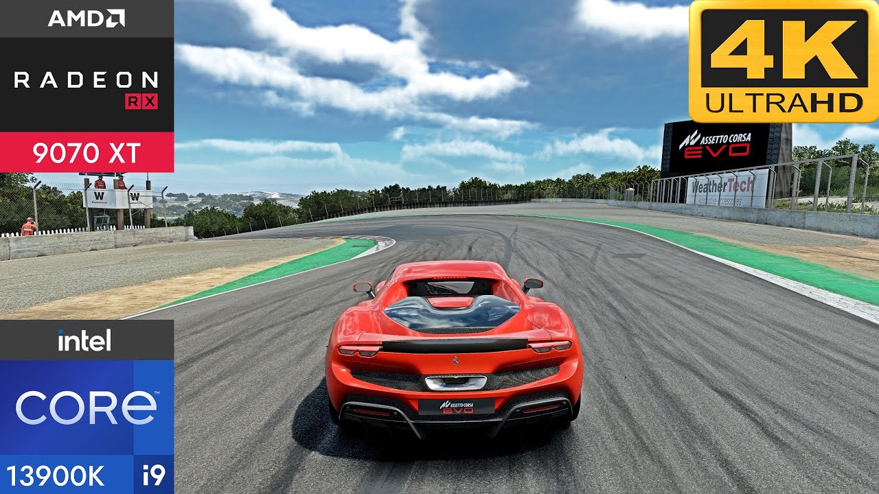 AMD Radeon RX 9070 XT + Intel Core i9 13900k | Assetto Corsa EVO 4K Maximum Settings Gameplay