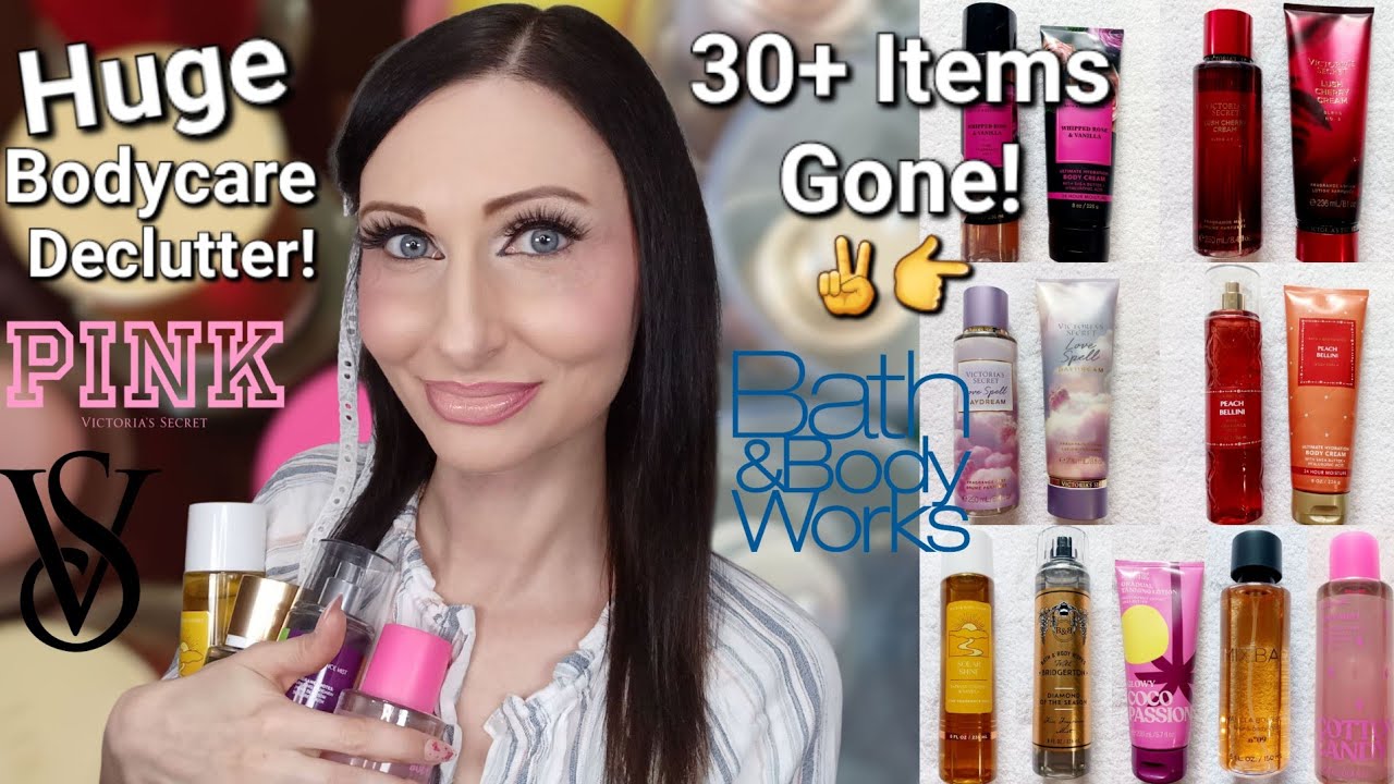 HUGE Bodycare Declutter!✌️👉 | 30+ Items Gone👋 | Bath & Body Works, Victoria's Secret, Pink +