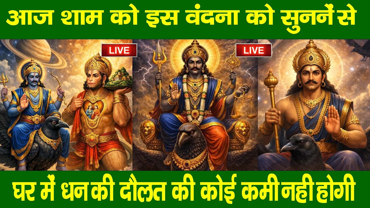 LIVE : शनिवार संध्या भक्ति -आज शाम इस वंदना को सुनने से शनिदेव प्रसन्न होकर सभी मनोकामनापूर्ण करते ह
