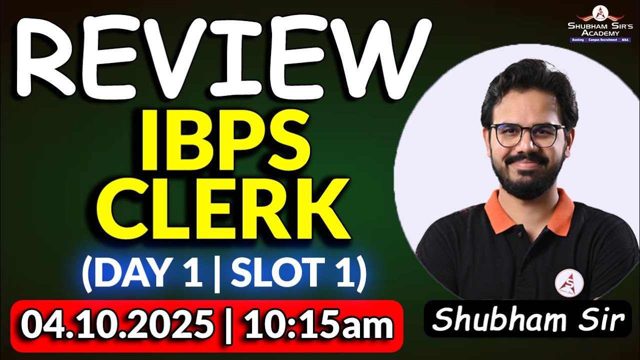 IBPS CLERK PRE | REVIEW Day 1 Slot 1 #ssa #exam #ibps #ibpsclerk #clerk #ibpspo #review #analysis