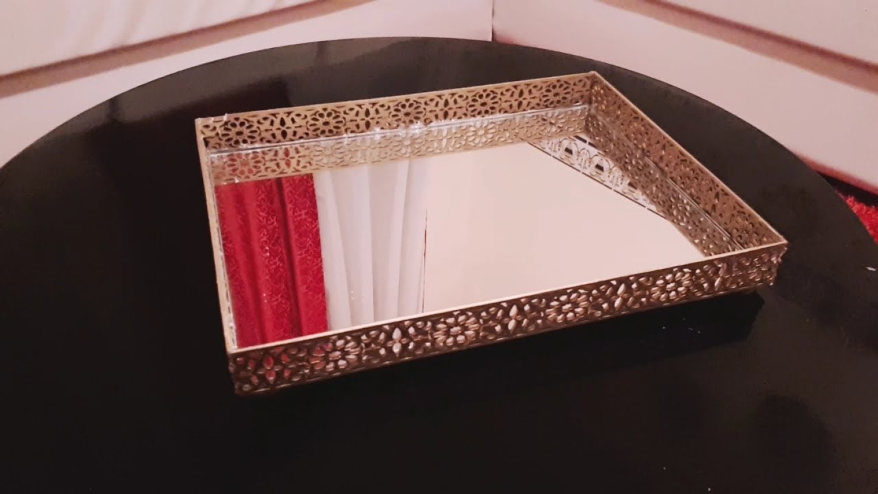 DIY ب 40  درهم فقط . طريقة صنع صينية راقية  متىعددة الاستعمالات