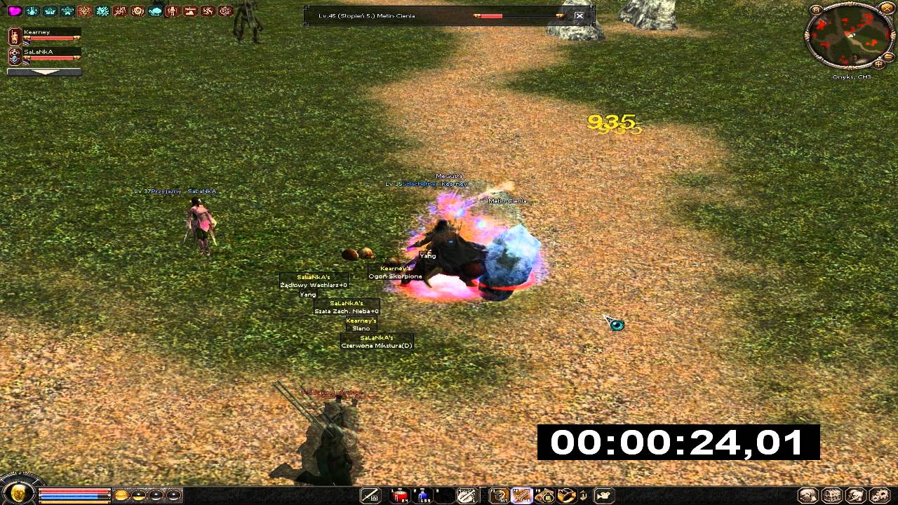 Metin2PL Kearney Sura WP 35 Lv vs Metiny Cienia 45 Lv Onyks 33sek :D
