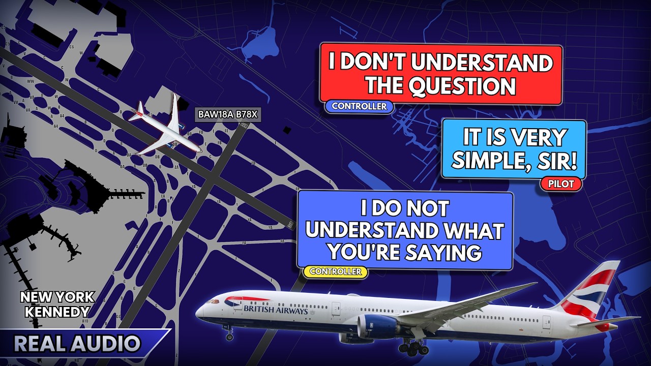 British Airways pilots get surprised at New York JFK Airport. Real ATC