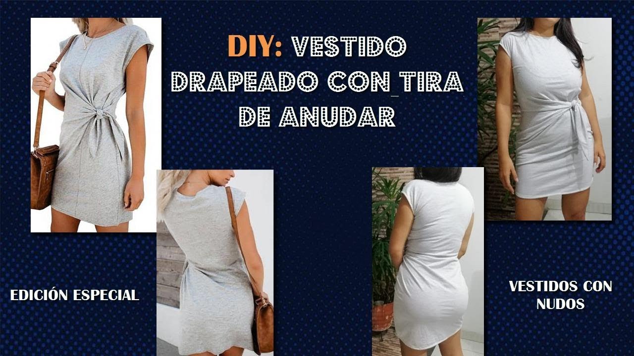 VESTIDO DRAPEADO CON TIRA PARA ANUDAR